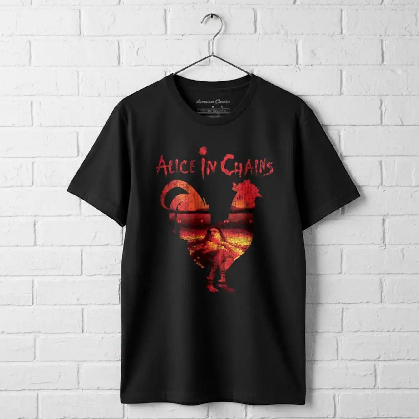ALICE IN CHAINS T-shirt Rooster Dirt Album Music Band Graphic Tees 