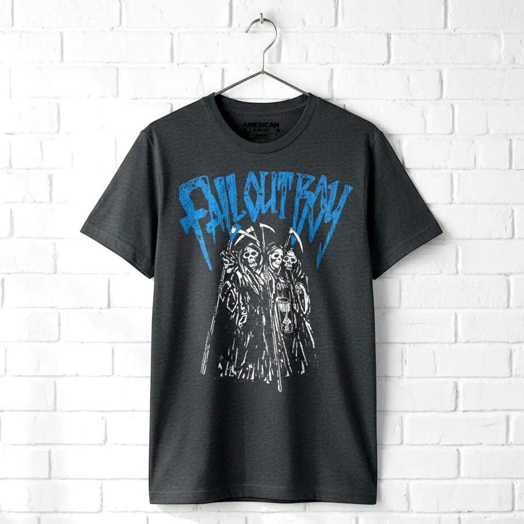 Fall Out Boy T-shirt: Vintage Grim Reapers Design - Official Merch