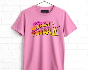 Street Fighter 2 Neon Logo T-Shirt: Vintage 8-Bit Capcom Gamer Tee