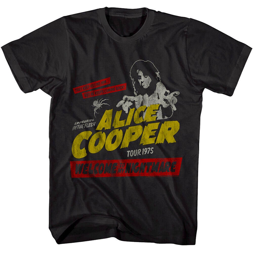 Alice Cooper Men's T-shirt Welcome to My Nightmare Tour 1975 Alice Cooper Men's T-shirt Welcome to My Nightmare Tour 1975