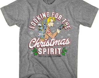 Real Ghostbusters Christmas Spirit T-Shirt, Egon Spengler Graphic Tee