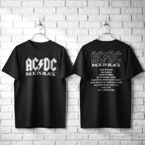 AC/DC Back in Black Album Tracklist T-shirt: Vintage Concert Style