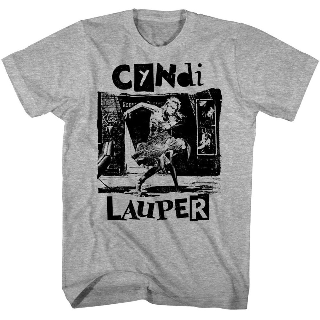 Cyndi Lauper Men's T Shirt Torn Note Dance Vintage Music