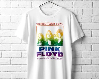 PINK FLOYD T-Shirt Dark Side of the Moon World Tour Graphic Tees