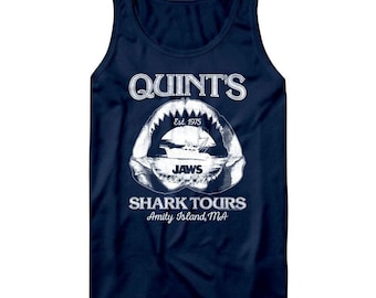 Camisetas de tirantes para hombre de la película Tiburón Quints Shark Tours