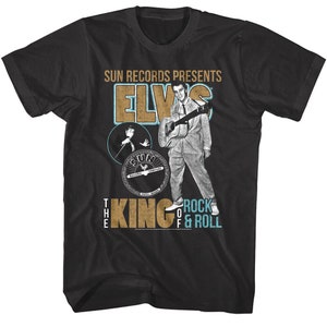 Elvis Presley The King of Rock n Roll Men's T-shirt Sun Records Presents Elvis Shirt Live RnB Concert Tee American Pop Icon T-Shirts