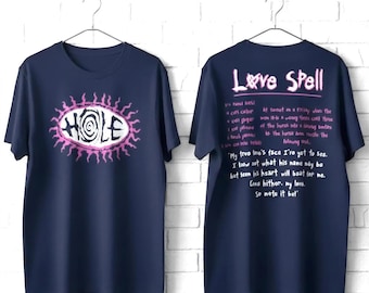 Hole Love Spell Lyrics Men's T-shirt - Alt Rock Band Concert Tour Tee - Vintage Alternative Grunge Music Top