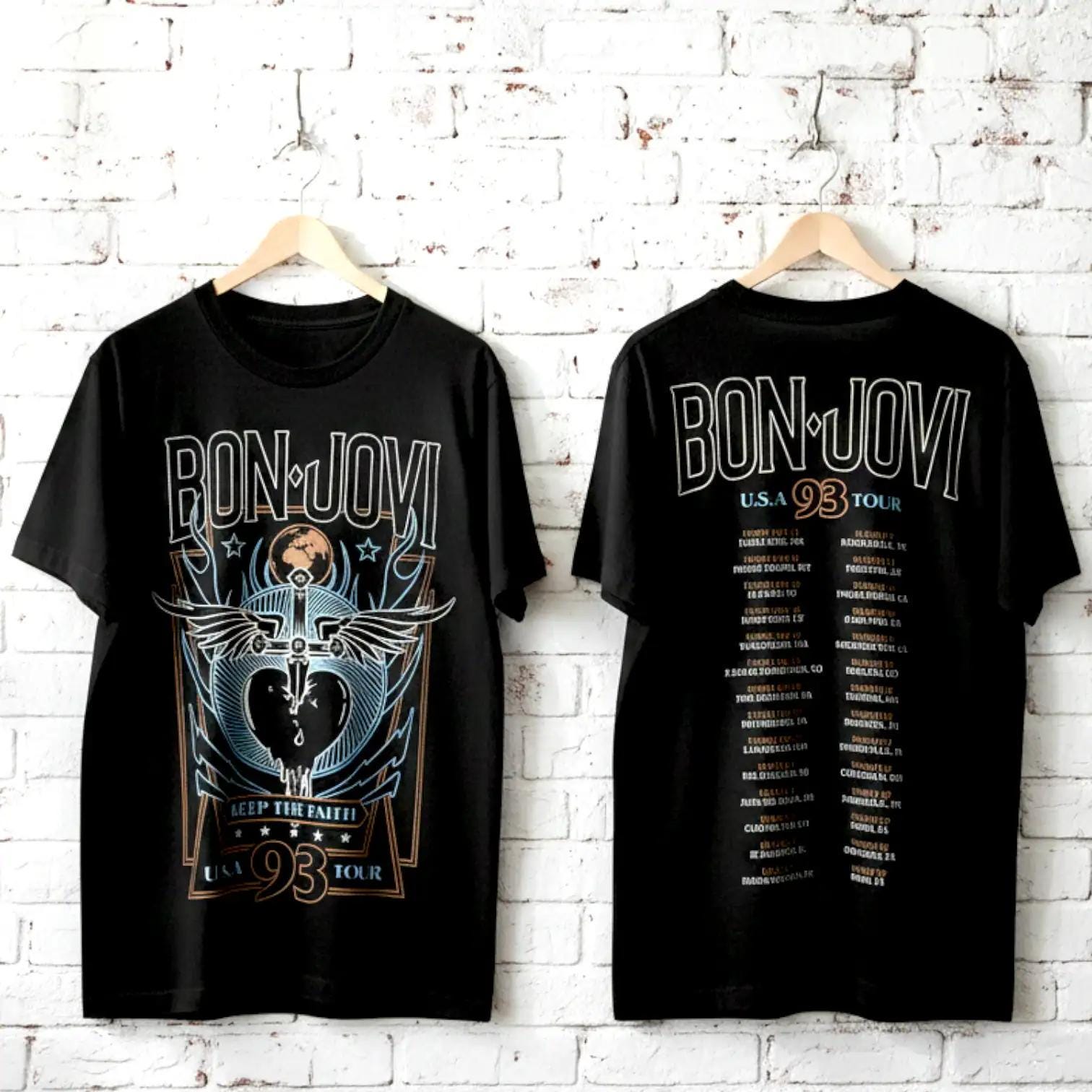 Bon Jovi Keep the Faith 1993 USA Tour Tee - Vintage Rock Band