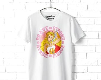 SHE-RA Princess of Power T-Shirt Heroic Fierce Brave Strong Graphic Tees