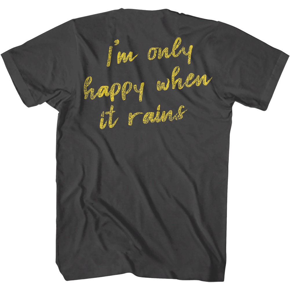 Garbage Men's T-shirt Rainy Smiley Graphic Tee Only Happy