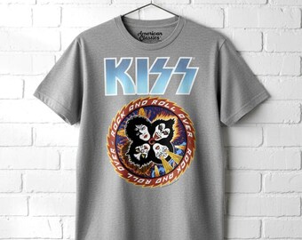 KISS BAND T-shirt Rock N Roll Over Faces Art Graphic Tees - Etsy