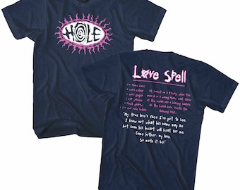 Hole Band Men's T-shirt Love Spell Lyrics Graphic Tee Alt Rock Album Concert Tour Merch T-Shirt Vintage Alternative Grunge Music Top