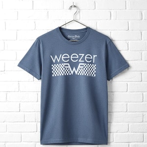 Vintage Weezer Checkered Logo Concert T-Shirt - 90s Alt Rock Band Tee image 1