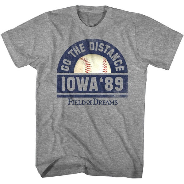 Field of Dreams Men's T-shirt Go the Distance Iowa 89 Baseball Graphic Tee Vintage 80s Sports Movie T-Shirt Gift For Friend