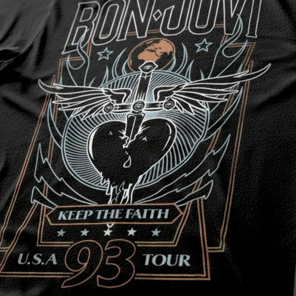 Bon Jovi Keep the Faith 1993 USA Tour Tee - Vintage Rock Band