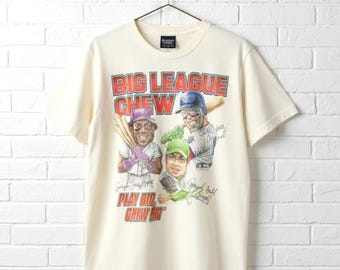 Big League Chew Play Big Graphic T-Shirt: Vintage Baseball Bubble Gum Apparel