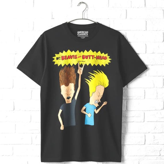 Beavis and Butt-head Men's T-shirt MTV Rockin Out Metal Graphic