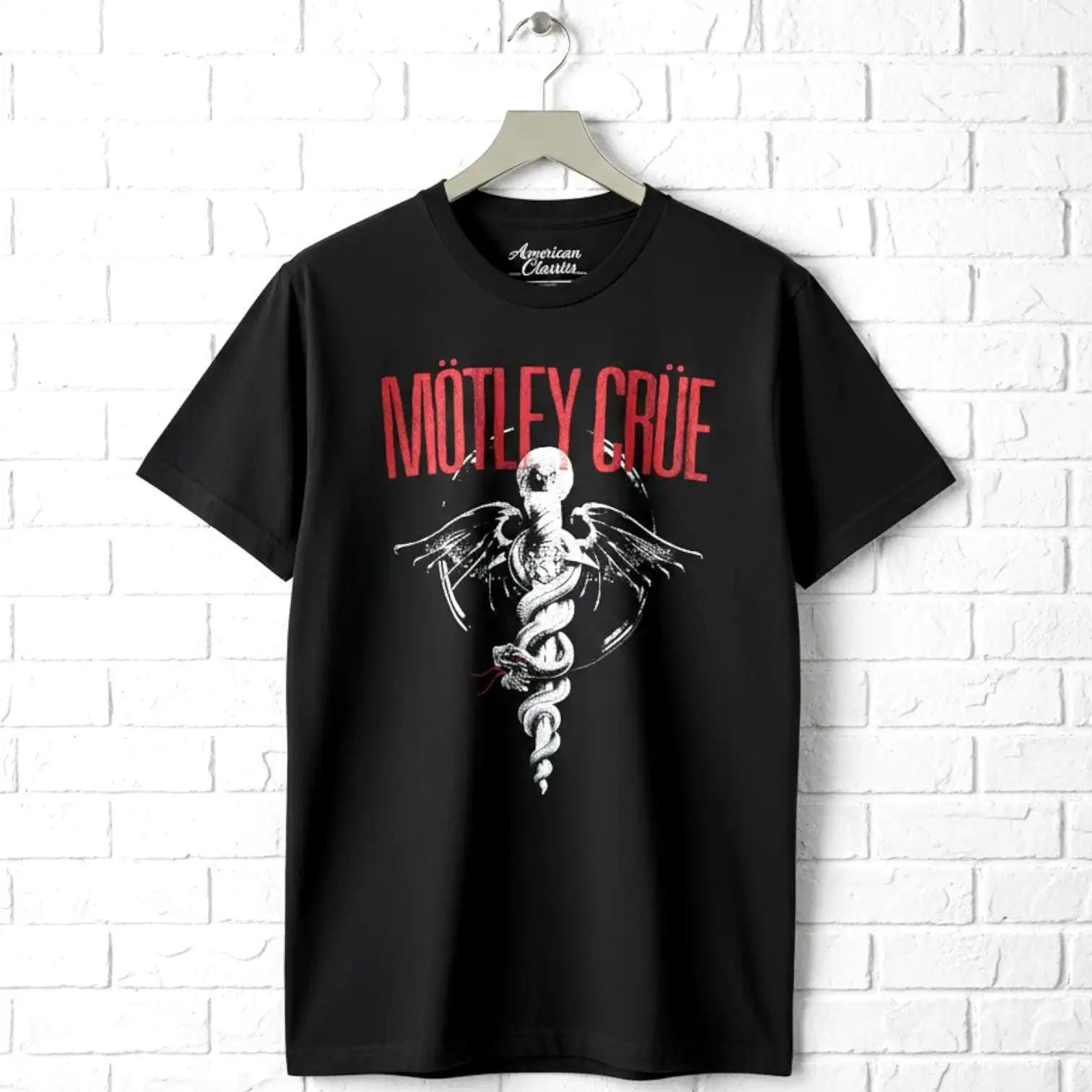 Motley Crue Dr Feelgood Snake Men's Crew T-shirt Vintage Black