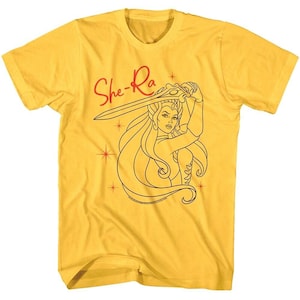 She-Ra Princess of Power T-shirt Shera Sword Swinging Art Graphic Tee Masters of the Universe Men&#39;s Shirt TV Show Merch Gift For Him