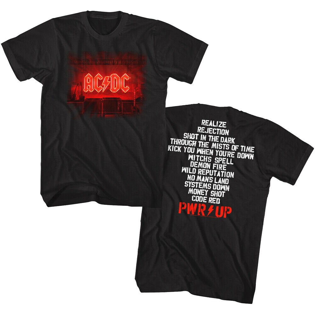 ACDC PWR up Men's T Shirt Power up Album Tracklist Black