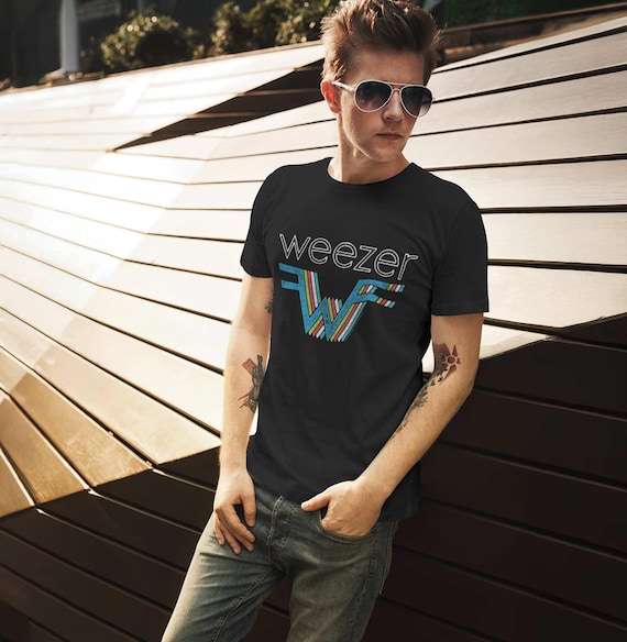 Weezer 3D Rainbow Logo Black T-shirt, Alt Rock Concert Merch - Etsy