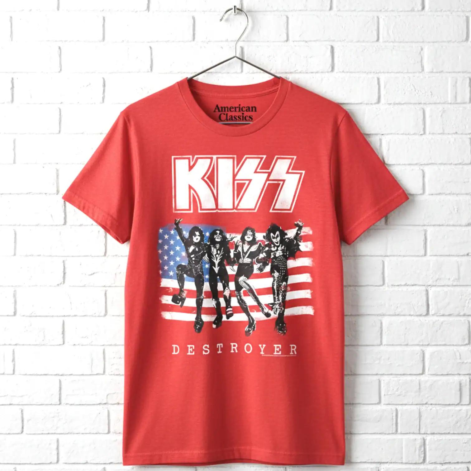 Kiss American Destroyer T-shirt USA Stars & Stripes Glam Rock