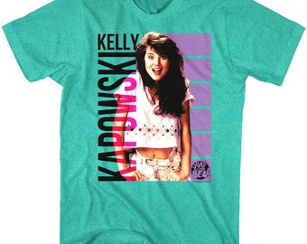 Saved by the Bell Men's T-Shirt, Kelly Kapowski Retro Green Shirt, Vintage TV Show T-shirt, Sizes S to 2XL, Graphic Tees, Cool Gift For Him