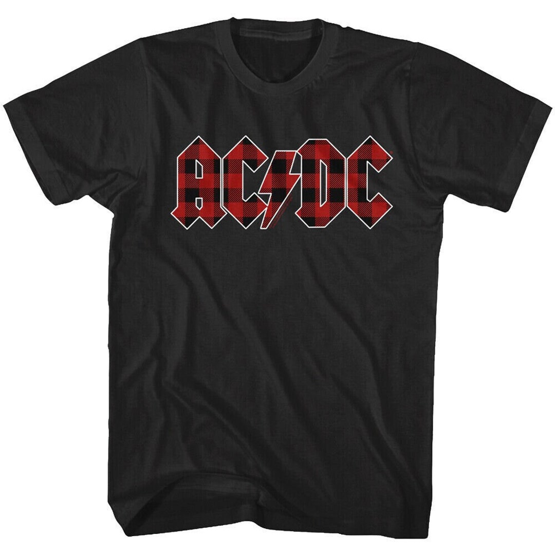 ACDC T-shirt Red Plaid Logo Metal Rock Vintage Big and Tall Shirts - Etsy