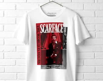 Scarface Tony Montana "The World Is Yours" Graphic Shirt - Vintage Film Merch
