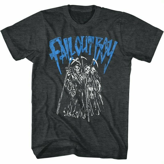 Fall Out Boy Shirt Vintage Rock Band Men s Black T shirt FOB Pop Music Concert Tour Merch Grim Reapers Punk Logo Graphic Tees Etsy UK