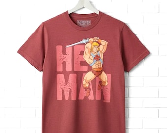 He-Man Men's Shirt Power Pose Sword Wielding Masters of Universe Tees