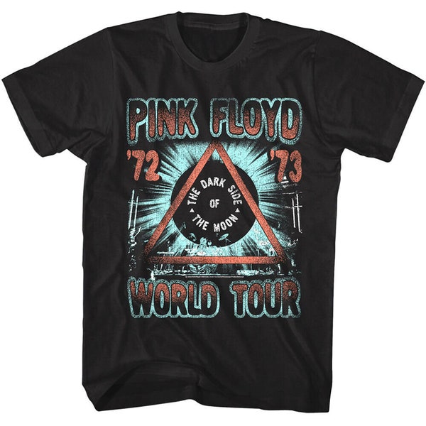 Pink Floyd T-shirt 72'-73' World Tour Rock and Roll Shirt The Dark Side of the Moon Psychedelic Rock Band Concert Tee Music Fan Top