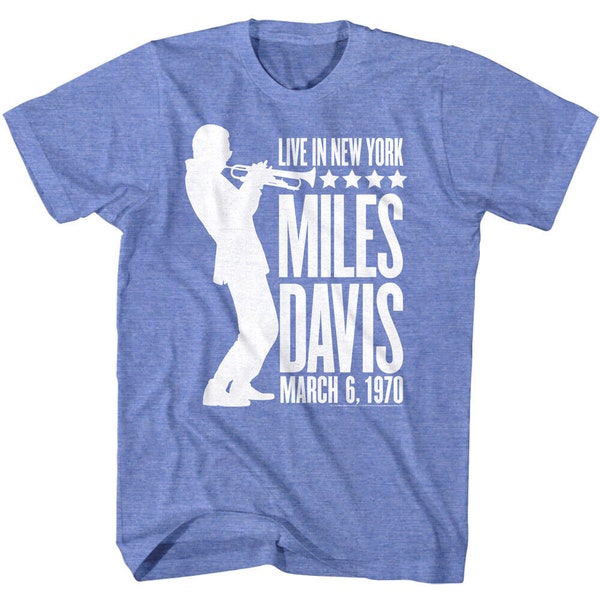 Miles Davis Trumpet T-shirt Men American Trumpeter Legend Silhouette Shirt 1970 Live New York Concert Tee Jazz Rock Band T-Shirts