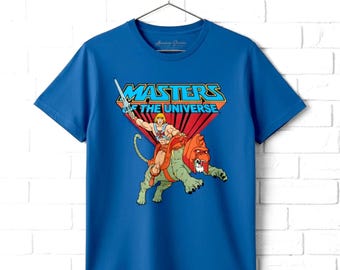 Masters of the Universe He-Man Battle Cat T-Shirt - 100% Cotton Graphic Tee