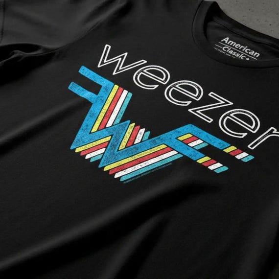 Weezer 3D Rainbow Logo Black T-shirt, Alt Rock Concert Merch - Etsy