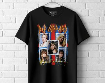 Def Leppard Men's T Shirt Hysteria Vintage Heavy Metal Music Tees
