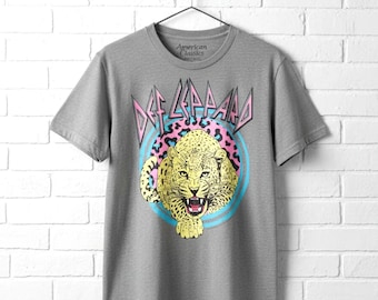 Def Leppard Men's T-shirt: Vintage Hysteria Leopard Concert