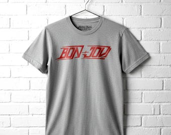 Bon Jovi Band Logo T-Shirt: 80s Glam Metal Concert Merch Graphic Tee