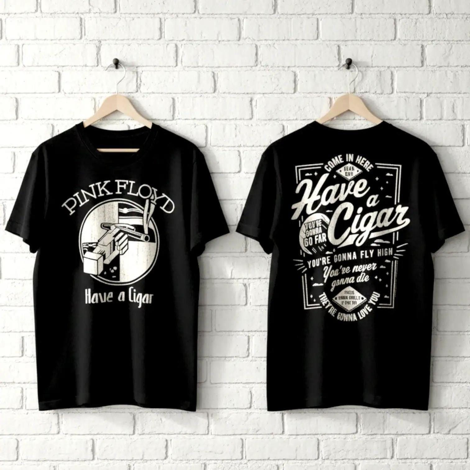 PINK FLOYD Men's T-shirt Have A Cigar Lyrics Vintage Rock Band T