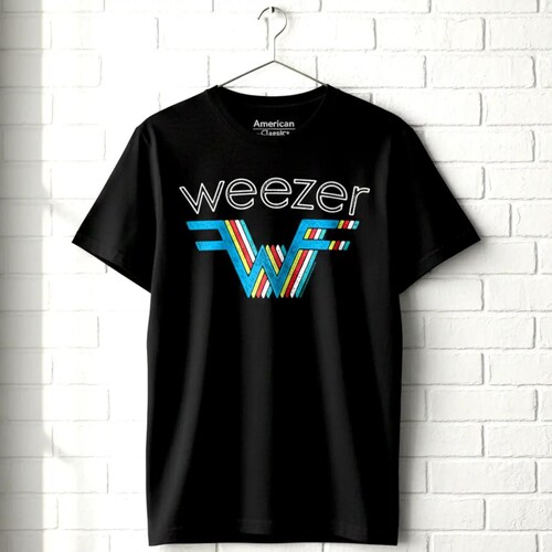 Weezer 3D Rainbow Logo Black T-shirt, Alt Rock Concert Merch - Etsy