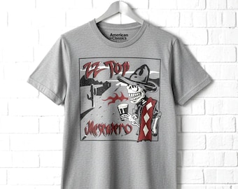 Camiseta con la portada del álbum Mescalero de ZZ Top: Merchandising vintage de conciertos de bandas de rock.