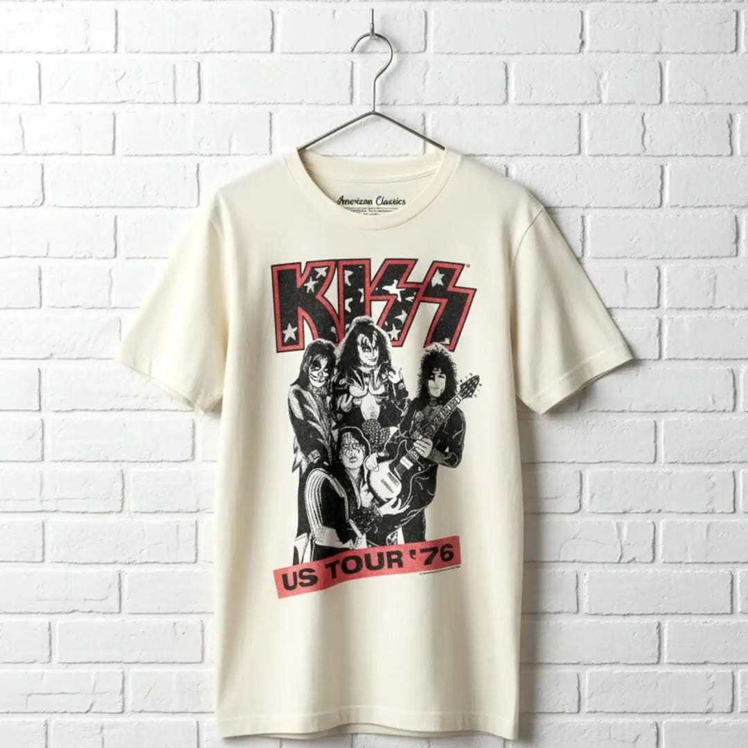 KISS Band Shirt US Tour 76 Glam Rock Band Photo Graphic Tee - Etsy