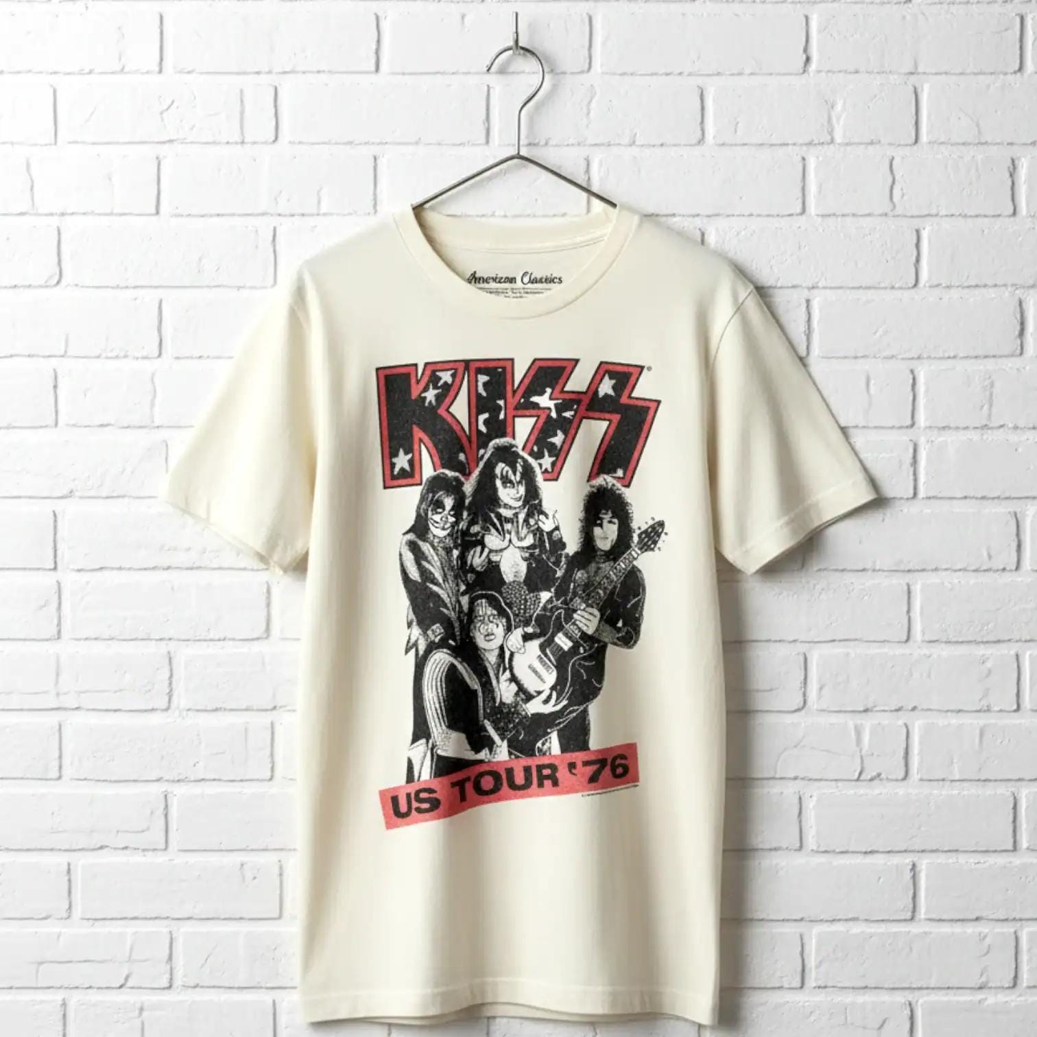 KISS Band Shirt US Tour 76 Glam Rock Band Photo Graphic Tee - Etsy