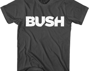 Bush Band Men's T Shirt Grunge Music Logo Black Graphic Tee Alt Rock Group Concert Tour Merch Vintage Style Band T-Shirt Gift For Him