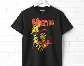 Punk Rock Misfits Halloween Crimson Ghost Graphic Men's T Shirt - 1970S, 1980S | Unisex Band Tee