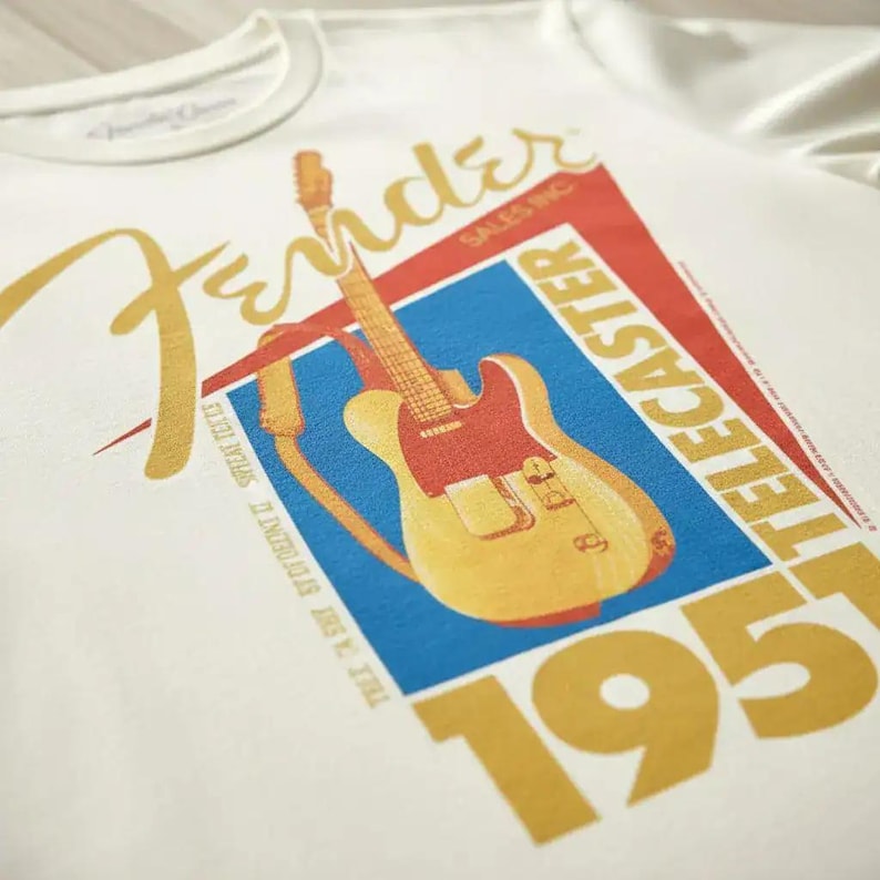 Fender Men's T Shirt Telecaster 1951 Musical Vintage Graphic Tees Bild 2