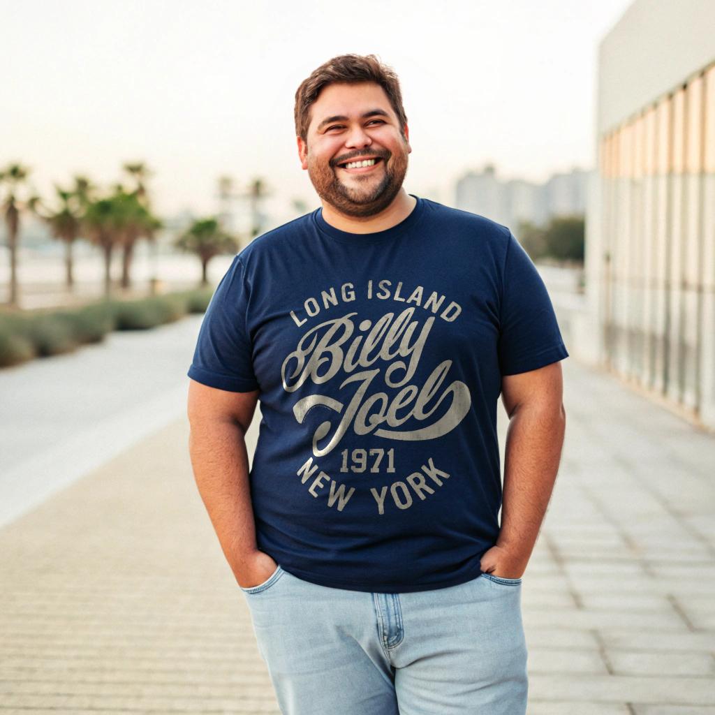 Billy Joel Men's T-shirt Long Island New York 1971 Graphic Tee