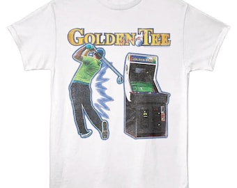 Golden Tee Arcade Golfer T-Shirt, Vintage Golf Graphic (Men's S-6XL)