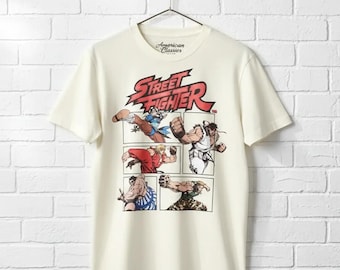 Street Fighter T-Shirt Fighting Video Game Characters Ryu Chun-Li Tee