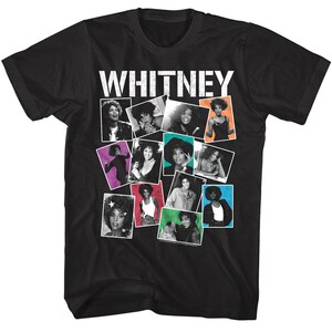 Whitney Houston Polaroids Men&#39;s T-shirt The Voice Merchandise Young Houston Photo Tshirt